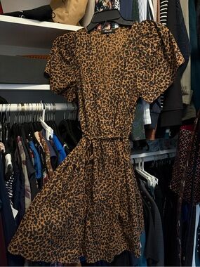 Leopard Print wrap Dress